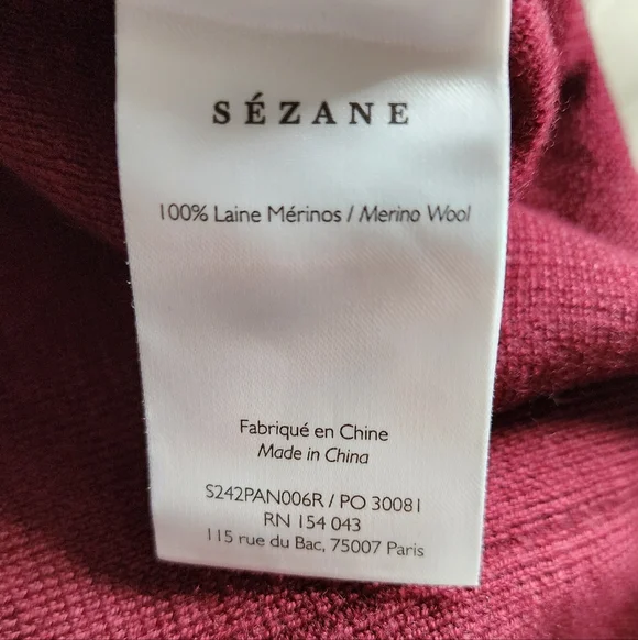 Sezane Matthew Trousers Burgundy Small - Picture 5 of 10